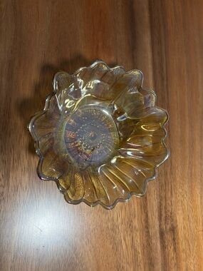 Marigold carnival glass bowl